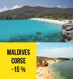 Maldives, Corse : -15%